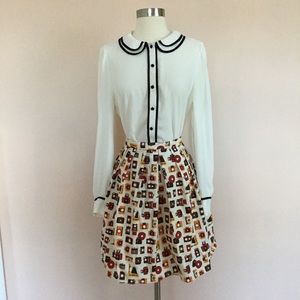 Classic Black & White Blouse